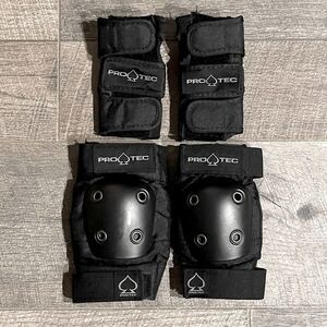 New! PRO-TEC Black, Left & Right, Elbow and Wrist Protectors (4 pcs total). Y-Sm